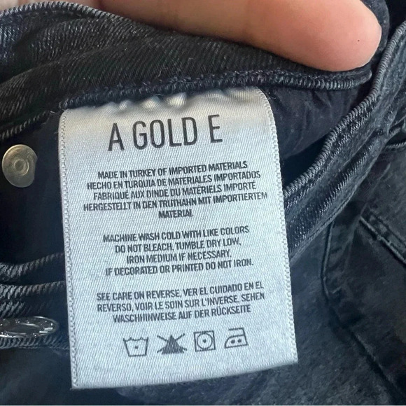 AGOLDE Dark Gray Distressed High Waist 5 Pocket Skinny Jeans Womens sz 24 - Picture 4 of 6